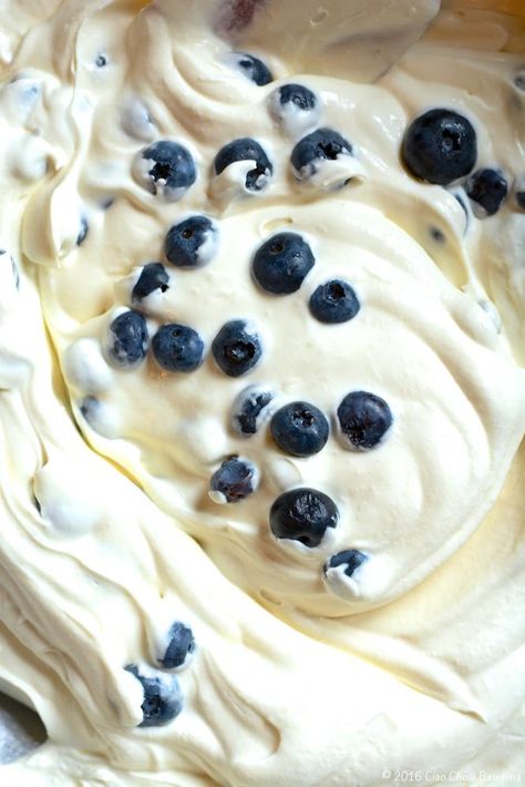 Vanilla & Fresh Blueberry Ice Cream with Blueberry Sauce… Blueberry Ice Cream, Blueberry Sauce, No Churn Ice Cream, Sweetened Condensed Milk, Heavy Whipping Cream, Vanilla, Frozen, Ice Cream, Sauce