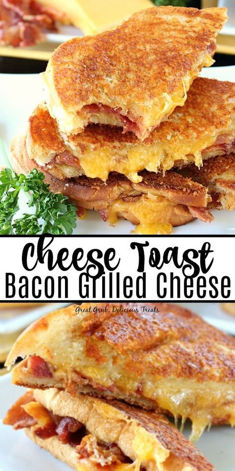 Toast Bacon, Grill Sandwich, Bacon Grilled Cheese, Bacon Sandwich, Bacon Appetizers, Toast Sandwich, Grilled Cheese Recipes, Cheese Toast, Grilled Sandwich