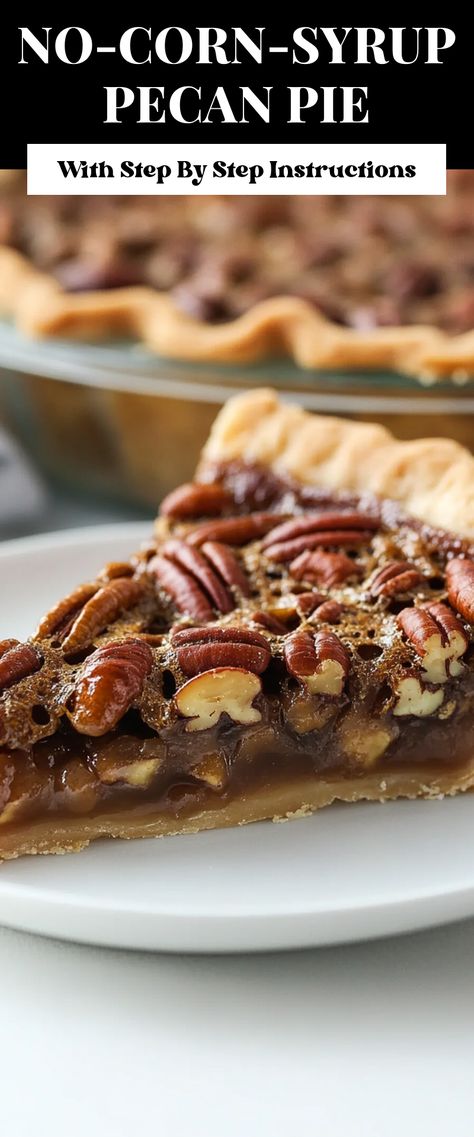 Image for No-Corn-Syrup Pecan Pie Best Pecan Pie Recipe Ever No Corn Syrup, Best Pecan Pie Recipe Ever, Pecan Pie Without Corn Syrup, Pecan Pie Recipes, Best Pecan Pie Recipe, Homemade Pecan Pie, Best Pie Recipes, Best Pecan Pie, Crumble Tart