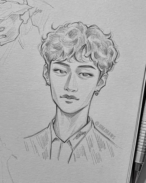 Bangchan Sketch, Bangchan Drawing, Boy Sketch, Skz Art, Skz Bangchan, Skz Fanart, Boy Drawing, Kpop Drawings, Instagram Happy Birthday