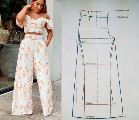 Palazzo Patterns For Women, Pants Pattern Free, Summer Fashion Dresses Casual, Women Pants Pattern, Clothing Pattern Design, Trousers Pattern, Trouser Pattern, Easy Dress Sewing Patterns, Dress Sewing Tutorials