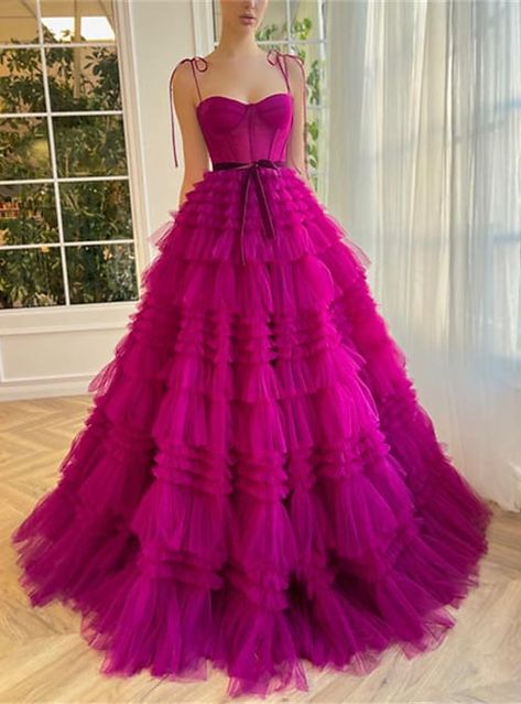 Dress Wedding Party, Gorgeous Prom Dresses, Puffy Dresses, Ball Gowns Evening, Maxi Dress Prom, Gown Prom, Stunning Gowns, Tulle Prom Dress, Ruffled Maxi Dress