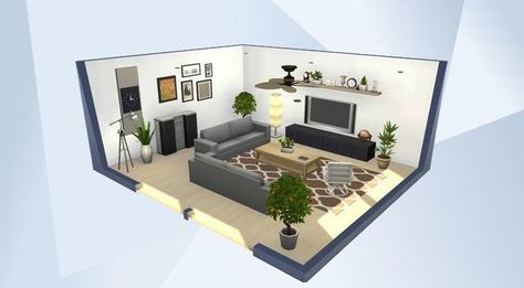 Sims Mobile Living Room Ideas, Sims Base Game Living Room, Sims 4 Room Base Game, Sims Modern Living Room, Sims 4 Living Room Ideas No Cc Base Game, Sims 4 Base Game Living Room, Sims 4 Basegame Living Room, Sims Base Game Rooms, Sims Living Room Ideas Base Game