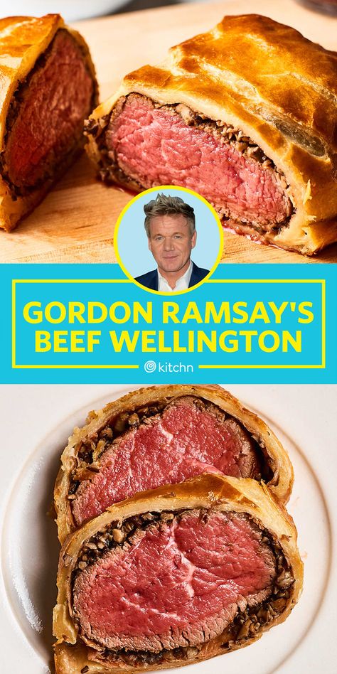 Gordon Ramsay Beef Wellington Recipe Review | Kitchn Gordon Ramsay Beef Wellington, Easy Beef Wellington, Gordon Ramsey Recipes, Wellington Recipe, Gordon Ramsay Recipe, Beef Wellington Recipe, Celebrity Recipes, Beef Wellington, Master Chef