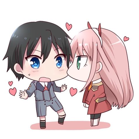 Hiro x Zero Two chibi😊💙❤️ Chibi Zero Two, Zerotwo X Hiro, Hiro Zero Two, Darling In The Franxx Fanart, Zero Two Hiro, Zero Two And Hiro, Hiro X Zero Two, Zero Two Cosplay, Cute Chibi Couple