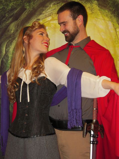 Sleeping beauty and prince Phillip costumes! Sleeping Beauty And Prince Phillip, Sleeping Beauty And Prince, Couple Costumes, Couples Halloween Outfits, Prince Phillip, Couples Halloween, Pinterest Projects, Prince Philip, Couple Halloween