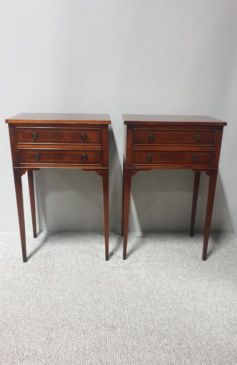 VERY GOOD PAIR MAHOGANY BEDSIDE LAMP TABLES Antique Bedside Table, Dark Wood Bedside Table, Manifestation List, Pine Bedside Table, Tall Bedside Table, Antique Bedside Tables, French Bedside Tables, Lamp Tables, Sitting Room Decor