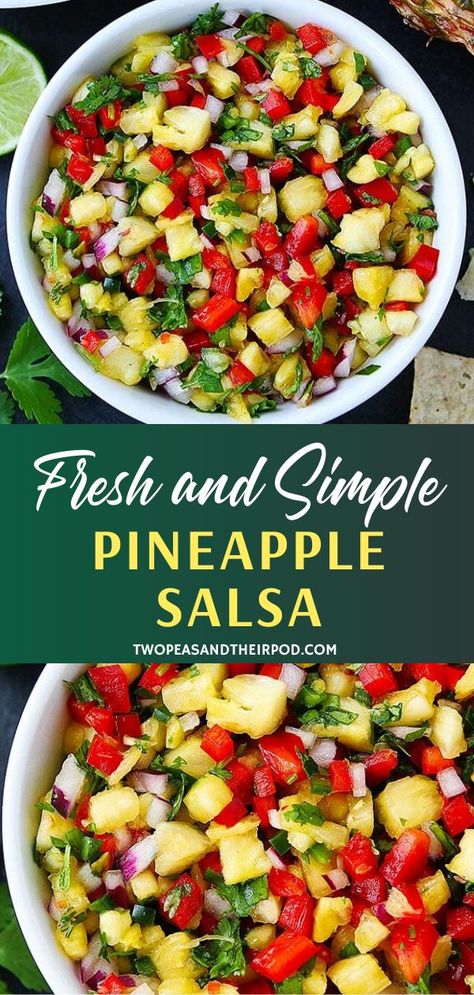 Tropical Salsa, Pineapple Salsa Recipe, Salsa Guacamole, Summer Menu, Pineapple Salsa, Easy Appetizer Recipes, Salsa Recipe, Menu Ideas, Healthy Nutrition