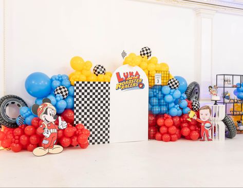 All the things your need for your next racer party! Mickey Mouse Racing Birthday, Mickey And The Roadster Racers Birthday, Mickey Mouse Race Car Party, Mickey Racers Birthday Party, Mickey Mouse Racers Birthday, Mickey And The Roadster Racers Party, Mickey Mouse Roadster Racers Birthday, Food Truck Tacos, Roadster Racers Birthday