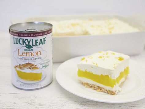 Lemon Delight, Key Lime Desserts, Lime Desserts, Lemon Pie Filling, Pie Filling Recipes, Lucky Leaf, Lemon Filling, Wafer Cookies, Fruit Filling