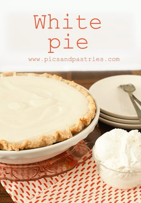 White Pie | Pics and Pastries Custard Pie Filling, Christmas Special Food, Cinnamon Roll Dutch Apple Pie, Creamy Custard Pie, Christmas Pie Recipes, Christmas Pies, Cobbler Crust, White Pie, Dutch Babies