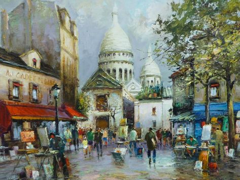 Place du Tertre (Paris) : 2020 Ce qu'il faut savoir pour votre visite - TripAdvisor Paris Paintings, Place Du Tertre, Paris Painting, Montmartre Paris, Scene Art, Paris Street, Street Scenes, Painting Illustration, Travel Inspiration