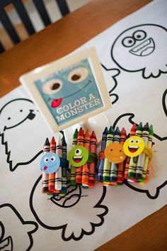 Coloring pages for kids i could draw while they color in(: Monsters Inc Party, Monsters Birthday Party, Silly Monsters, Little Monster Party, Little Monster Birthday, Monster 1st Birthdays, Monster Inc Birthday, Monster Birthday Parties, Monster Theme