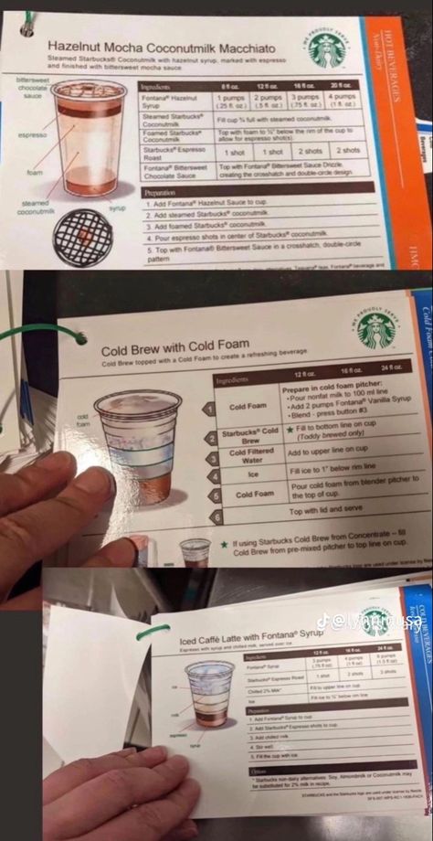 Starbucks Recipe Cards, Coconut Milk Latte, Espresso Drink Recipes, Coffee Steam, Espresso Recipes, Easy Coffee Recipes, Starbucks Barista, Copycat Starbucks Recipes, How To Order Starbucks