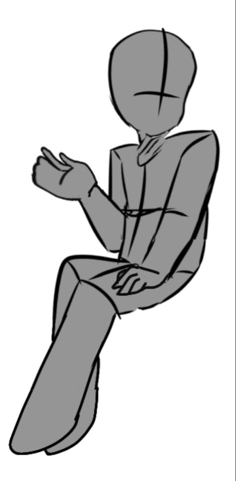 Legs Crossed Pose Reference, Person Sitting With One Leg Up, Sitting Cross Legged Reference Drawing, Sitting Arms Crossed Pose, Wally Darling Drawing Base, Pose Sitting Reference, Single Person Poses Drawing, Hands Crossed Pose, Poses Single Person