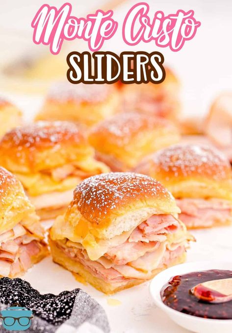 Monte Cristo Sliders, Cheese All, Southern Thanksgiving Menu, Monte Cristo Sandwich, Thanksgiving Menu Ideas Side Dishes, Slider Sandwiches, Breakfast Slider, Traditional Thanksgiving Menu, Thanksgiving Menu Ideas