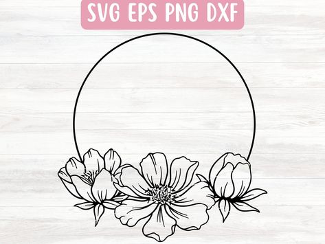 Flower Wreath SVG File for Cricut, Floral Frame SVG for Silhouette, Peony Wreath SVG File Download, Floral Round Svg, Flower Border Svg by AppleGroveDesigns on Etsy Wedding Monograms, Peony Wreath, Wreath Svg, Peonies Wreath, Wedding Wreaths, Mugs Stickers, Floral Monogram, Floral Frame, Flower Border