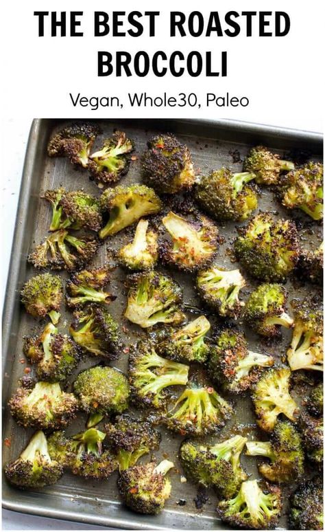 This really is the best Roasted Broccoli. It requires just a handful of ingredients and is easy to make, yet so tasty that even broccoli haters will enjoy it. This has quickly become my go to way to make broccoli and one of my favourite side dishes to serve with dinner. It's Vegan, Paleo, Whole30, Grain Free, Gluten Free, Dairy Free and Specific Carbohydrate Diet Legal. Best Roasted Broccoli, Oven Roasted Broccoli, Broccoli Side Dish, Roasted Broccoli Recipe, Easy Whole 30 Recipes, Paleo Dishes, Broccoli Recipe, Best Oven, Side Dish Recipes Easy