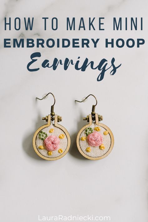 How to Make Mini Embroidery Hoop Earrings | DIY Craft Tutorial Diy Mini Embroidery Hoop, Diy Embroidery Frame, Diy Embroidery Flowers, Beginner Hand Embroidery, Mini Embroidery Hoop, Tutorial Embroidery, Hoop Earrings Diy, Jewels Diy, Mini Embroidery