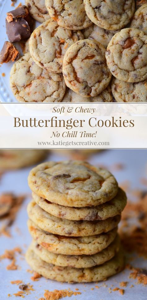 Butterfinger Recipes, Butterfinger Cookies, Finger Cookies, Cookie Base, Cookies Soft, Cookie Recipes Homemade, Chill Time, Cookie Snack, Gourmet Cookies