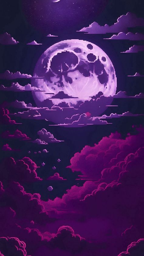 Dark Purple Wallpaper, Pixel Art Background, Japon Illustration, Abstract Art Wallpaper, Wallpaper Animes, The Full Moon, Cool Wallpapers Art, Pretty Wallpapers Backgrounds, 판타지 아트