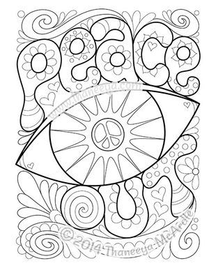 Peace Out Coloring Page by Thaneeya McArdle 70s Coloring Pages, Thaneeya Mcardle Coloring Pages, Thaneeya Mcardle, Free Adult Coloring Printables, Coloring Stuff, Coloring Printables, Adult Colouring Printables, Swear Word Coloring, Words Coloring Book