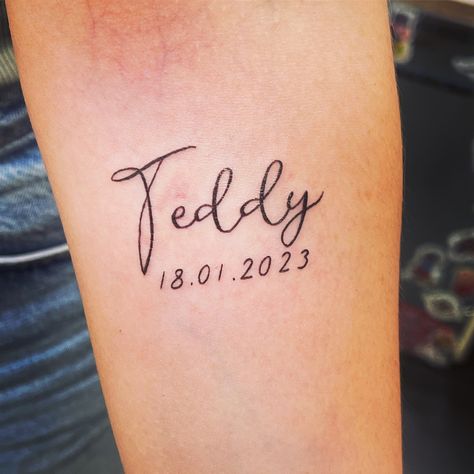 Teddy Name Tattoo, Teddy Tattoo, Baby Name Tattoos, Name Tattoo, Name Tattoos, Beautiful Body, Word Tattoos, Baby Name, Future Tattoos