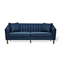 Check this out on Amazon Blue Tufted Sofa, Navy Blue Office, Low Profile Sofa, Navy Blue Sofa, Blue Office, Elegant Sofa, Office Sofa, Tufted Sofa, Contemporary Fabric