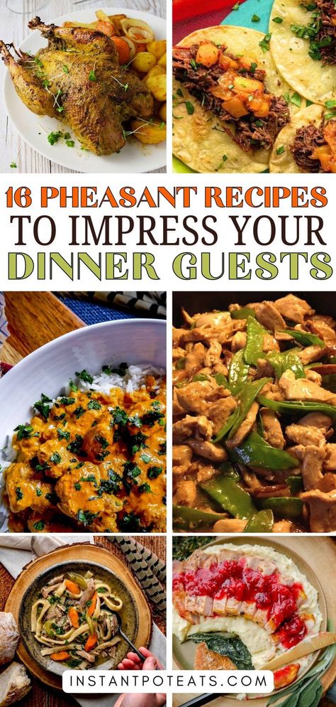 Make dinner easy and exciting with these quick pheasant recipes! Perfect for busy weeknights, these dishes are full of flavor and easy to prepare—ideal for anyone wanting to try something new! 🍲🍖 #QuickRecipes #EasyPheasant #DinnerIdeas Pheasant Recipes, Impressive Recipes, Dinner Guests, Dinner Guest, Dinner Easy, Try Something New, Pheasant, Quick Recipes, Easy Dinner