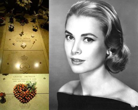 Grace Patricia Kelly Famous Tombstones, Cemetery Monuments, Cemetery Headstones, Famous Graves, Old Cemeteries, Cemetery Art, Famous Stars, Princess Grace, Hollywood Star