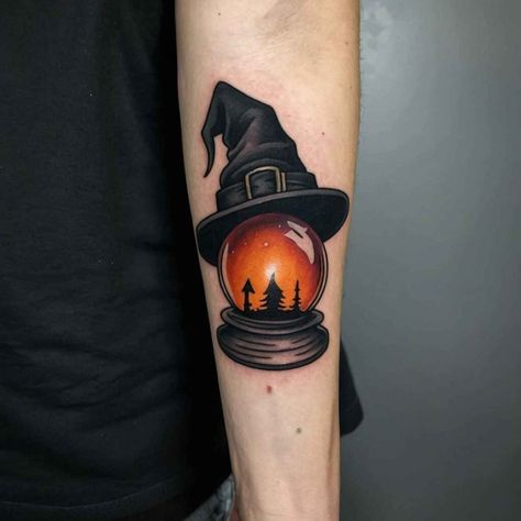 Halloween Tattoo Ideas, Create A Tattoo, Witch Hat Halloween, Perfect Tattoo, Halloween Tattoo, Halloween Tattoos, Minimalist Designs, Mystical Art, Halloween Season