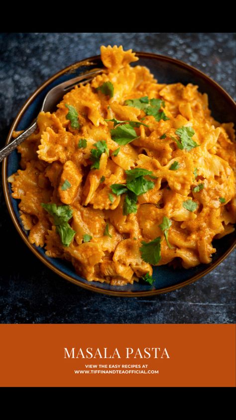 Indian Pasta Recipes, Curried Pasta, Pine Nuts Pasta, Masala Pasta, Curry Pasta, Pasta With Chicken, Chicken And Cheese, Sides Recipes, Indian Recipe