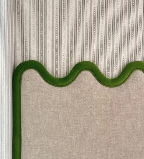 Fun Headboards, Funky Headboards, Half Moon Headboard, Wavy Headboard, Pattern Headboard, Bed Headboard Design, Headboard Styles, Kids Bedroom Designs, Fabric Headboard