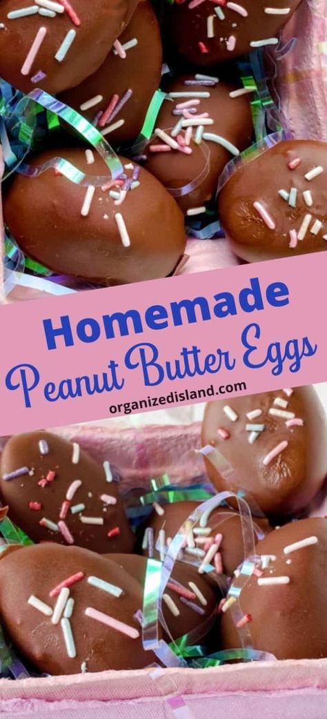 Full tutorial on Homemade Peanut Butter Eggs. This peanut butter chocolate dipped candy is fun to make in the shape of eggs for Easter! Peanut Butter Eggs Recipe With Cream Cheese, Chocolate Peanut Butter Easter Eggs, Peanut Butter Eggs With Marshmallow Fluff, Homemade Easter Eggs, Peanut Butter Easter Eggs Homemade, Peanut Eggs, Peanut Butter Eggs Easter, Easter Rice Crispy Treats, Chocolate Dipped Candy