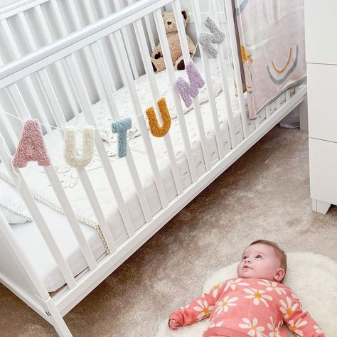 Char | Punch Needle Crafts on Instagram: "I have typed this caption 100 times but I just keep getting distracted by HOW CUTE the littlest lambert is showing off her new garland 😍…" Punch Needle Garland, Name Garland, Needle Crafts, Punch Needle, On Instagram, Instagram