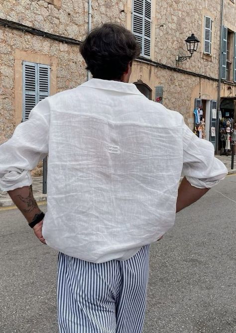 Style long Sleeve white linen shirt   I have linked it on the post!  Click the image to shop it from Amazon #outfit #springoutfit #outfitidea #menstyle #Fashion Resort Fits, Men Linen Outfit Summer, Hawaiian T Shirts, Linen Shirts For Men, Linen Summer Outfits, Money Clothing, Money Dress, Fake Insta, Men Linen Shirt