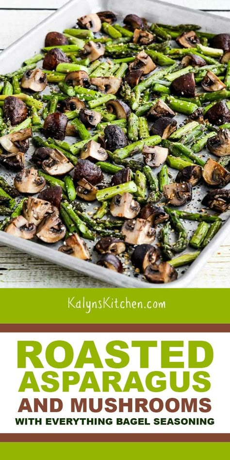 Roasted Asparagus And Mushrooms, Recipes Asparagus, Asparagus And Mushrooms, Everything Bagel Seasoning, Asparagus Recipes, Bagel Seasoning, Keto Side Dishes, Roasted Asparagus, Asparagus Recipe