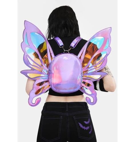 Wing Backpack, Iridescent Fairy Wings, Iridescent Fairy, Novelty Bags, Fairy Wings, Cute Purses, Goth Fashion, Girls Clothing, Dolls Kill