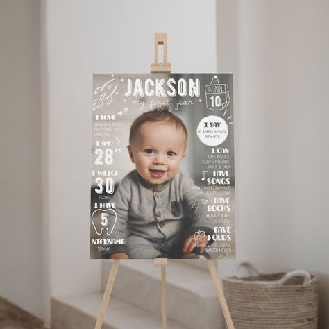 Milestone Chalkboard, First Birthday Milestone, 12 Month Photos, Dear Zoo, I Love Mommy, Birthday Milestone Board, First Birthday Posters, 1st Birthday Photo, First Year Photos