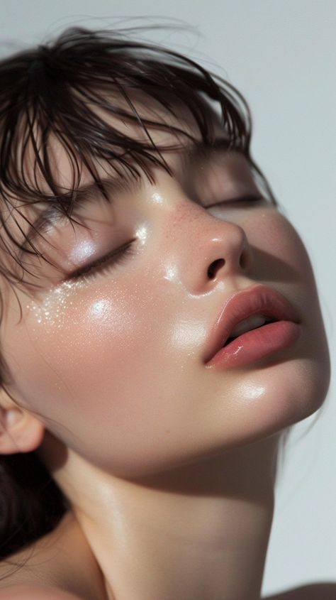 Glossy Makeup Look Dewy Skin, Summer Makeup 2024, Beach Makeup Look Summer, Neon Makeup Looks, Graphic Liners, Dewy Summer Makeup, Seasonal Makeup, Glossy Lips Makeup, Glossy Skin