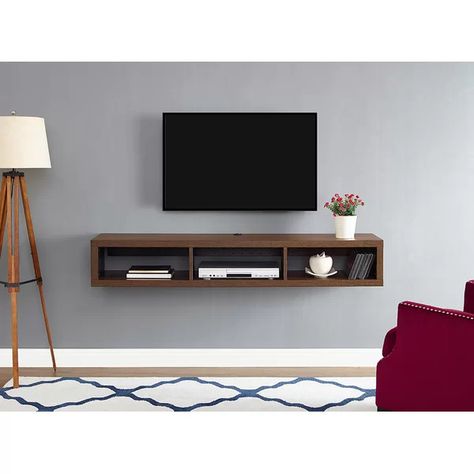 Bookcase Ikea, Bedroom Alcove, Tv Wall Shelves, Floating Tv Console, Shelves Bedroom, Wall Mounted Media Console, Wall Mount Tv Stand, Tv Stand Shelves, Floating Entertainment Center