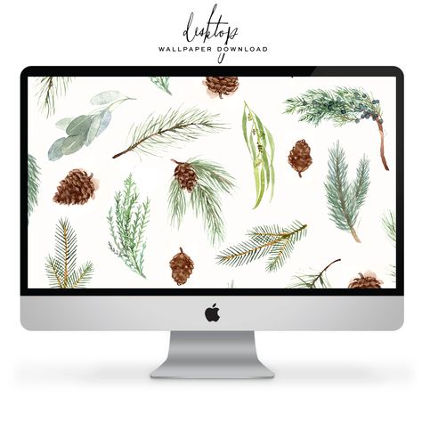 Dress Your Tech: Wintry Greens | lark & linen Winter Desktop Wallpaper, Free Christmas Desktop Wallpaper, Winter Desktop Background, Winter Wallpaper Desktop, Office At Work, Christmas Desktop Wallpaper, November Wallpaper, Dress Your Tech, Macbook Wallpapers