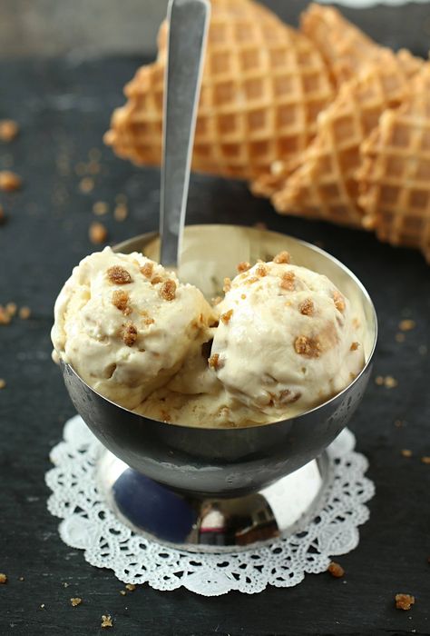 No Churn Butterscotch Ice Cream - www.ruchiskitchen.com Butterscotch Ice Cream Aesthetic, Ice Cream Butterscotch, Stretchy Ice Cream, Amul Ice Cream, Butterscotch Ice Cream, Dairy Free Treats, Ice Cream Pops, 3 Ingredient Recipes, Love Ice Cream