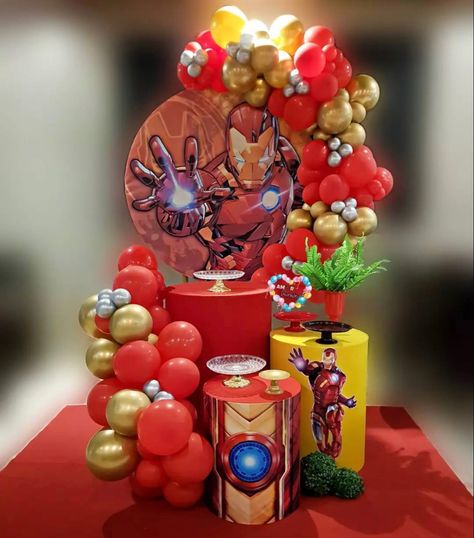 Ironman Birthday Party Decorations, Iron Man Bday Party Ideas, Ironman Themed Birthday Party, Iron Man Theme Birthday Party, Iron Man Birthday Party Ideas Decoration, Iron Man Party Decorations, Iron Man Birthday Party Ideas, Ironman Birthday Party, Iron Man Decorations