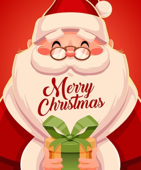 Vector merry christmas greeting cards re... | Premium Vector #Freepik #vector #christmas-fun #christmas-cartoon #christmas-santa #cute-santa Christmas Illustration Design, Santa Claus Decorations, Santa Christmas Cards, Christmas Artwork, Merry Christmas Card Greetings, Merry Christmas Images, Merry Christmas Greetings, Merry Christmas Card, Christmas Cartoons