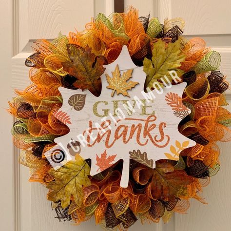 Fall Decor Mesh Wreath Dimensions Approximately 24in x 24in Thank You For Visiting CREATION AMOUR Fall Things, Fall Art, Halloween Lights, Wreath Ideas, Mesh Wreath, Oct 31, Wreath Crafts, Autumn Art, Deco Mesh Wreaths