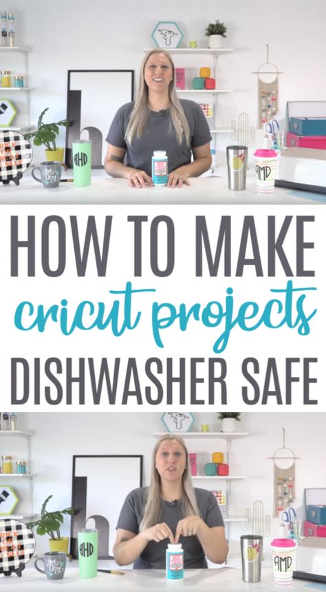 How To Make Cricut Projects Dishwasher Safe - Makers Gonna Learn Cricut Gift Ideas For Students, Decal For Cricut Machine, Crafts With Cricut Explore Air 2, Silhouette Vinyl Projects Ideas, Cricut Work Station Ideas Diy, Cricuit Tumblr Ideas, Best Vinyl For Glassware, Vinyl Glass Ideas, Cricuit Organization Ideas