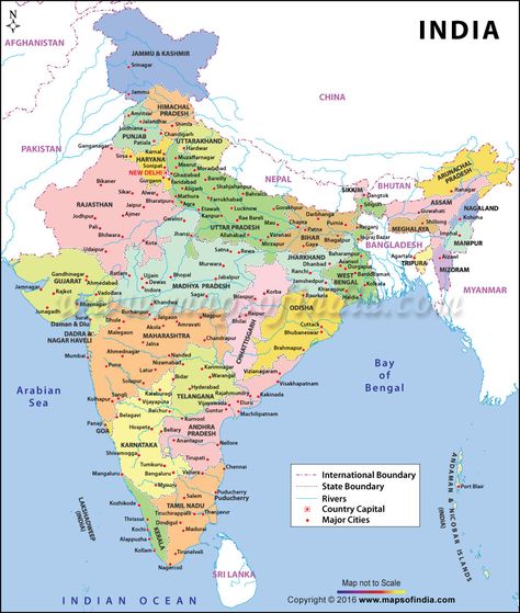 Large Color Map of India Indian River Map, India World Map, Map Of India, Word Map, States And Capitals, Physical Map, Gangtok, Geography Map, Shillong