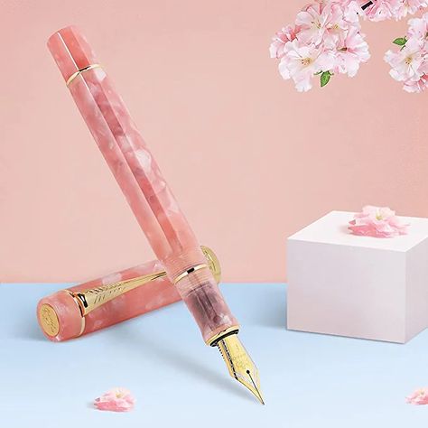 Aesthetic Writing, Pen Journal, Cute Stationary School Supplies, Pink Pens, Pink Office, Kawaii Pens, Stationery Packaging, Fine Writing Instruments, Traditional Ink