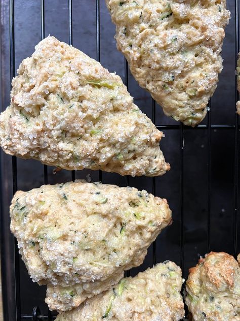 Zucchini Bread Scones | My Bizzy Kitchen Zucchini Sourdough Bread, Zucchini Scones, Sourdough Zucchini, My Bizzy Kitchen, Vanilla Bean Scones, How To Make Scones, Summer Zucchini, Kfc Chicken, Vegan Meal Plans